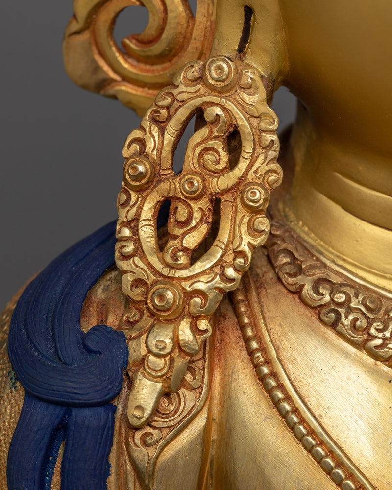 Vajrasattva Golden Statue | 24k Gold Gilded Artwork