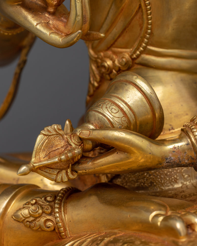 Vajrasattva Golden Statue | 24k Gold Gilded Artwork