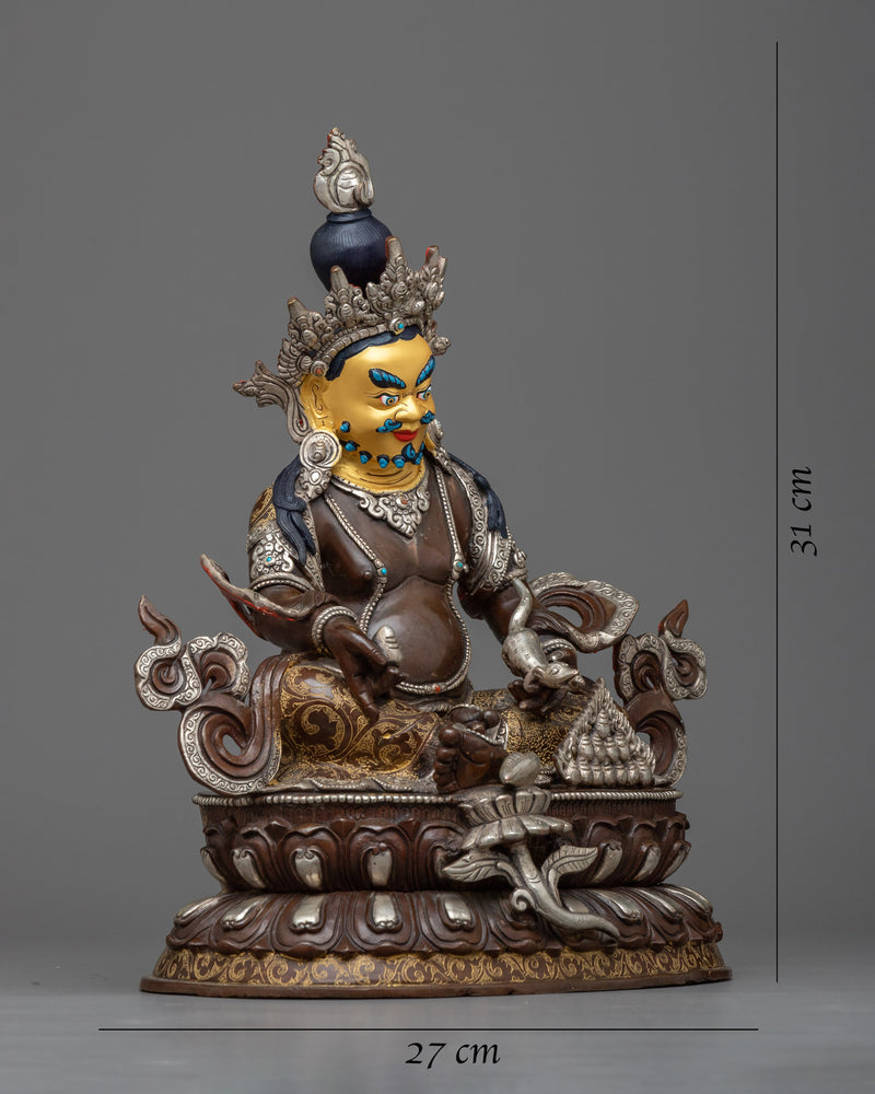 Oxidized Dzambhala Figurine | Embodiment of Prosperity and Fortune