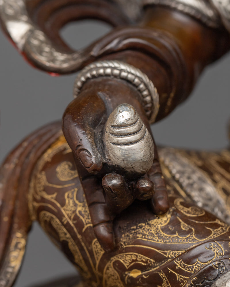 Oxidized Dzambhala Figurine | Embodiment of Prosperity and Fortune