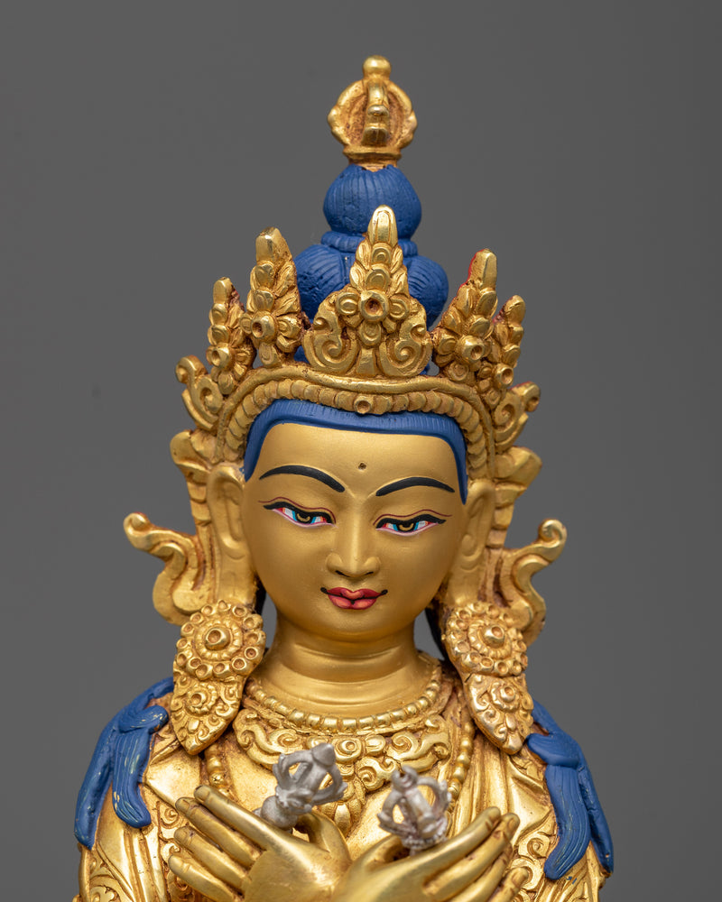 Vajradhara Dharmakaya Buddha Statue | 24k Gold Gilded Artwork