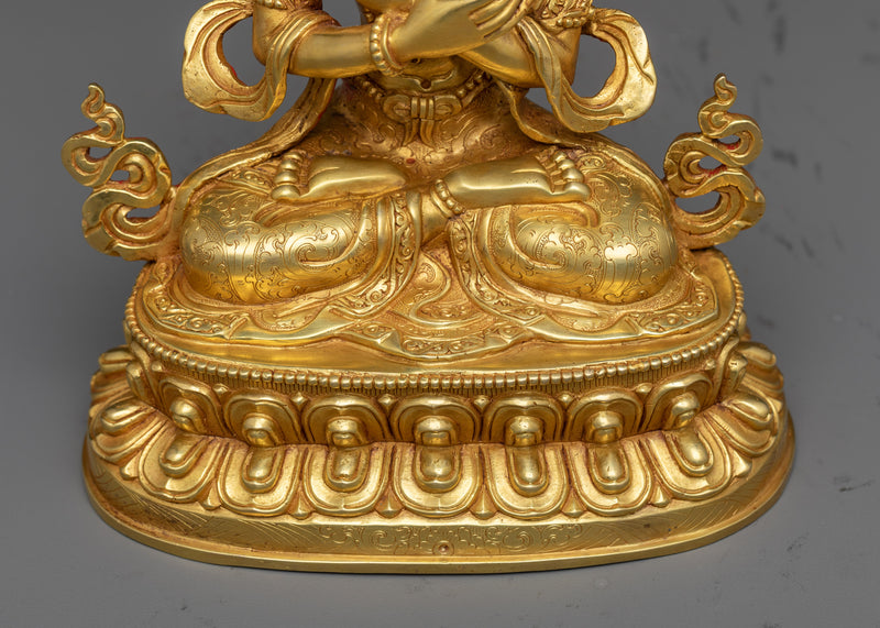 Vajradhara Dharmakaya Buddha Statue | 24k Gold Gilded Artwork