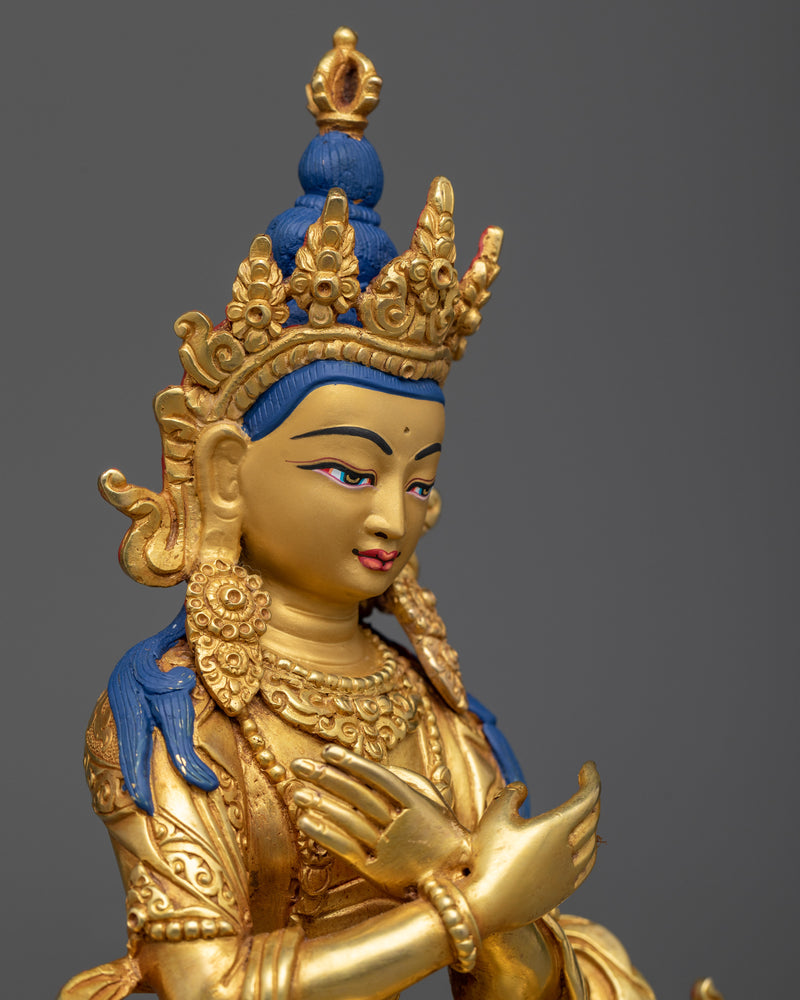 Vajradhara Dharmakaya Buddha Statue | 24k Gold Gilded Artwork