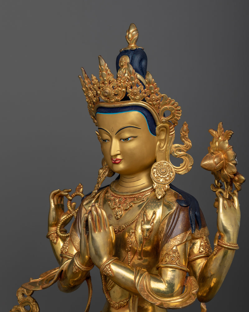 Chenrezig Large Statue | 25.9 Inches Sculpture of Compassionate Being