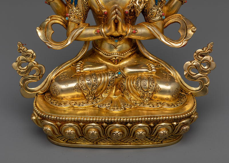 Radiant Chengresi Sculpture | A Premium Beacon of Compassion