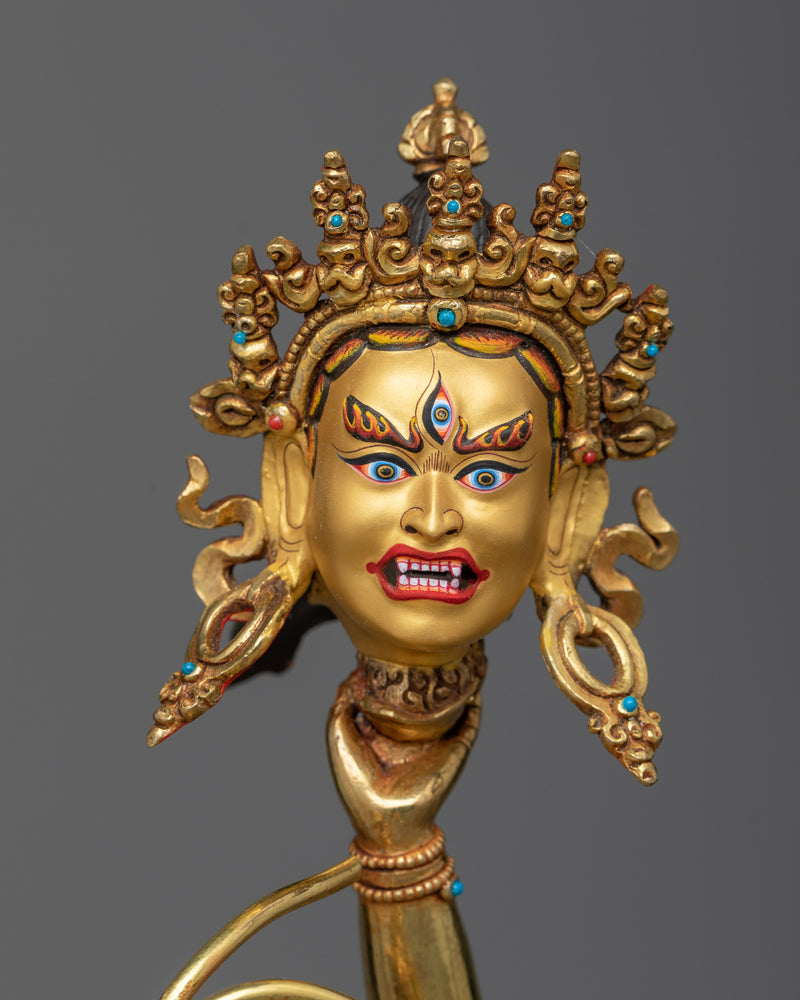 Exquisite Vajrayogini Ucheyma Statue | 24k Gold Gilded Nepalese Sculpture