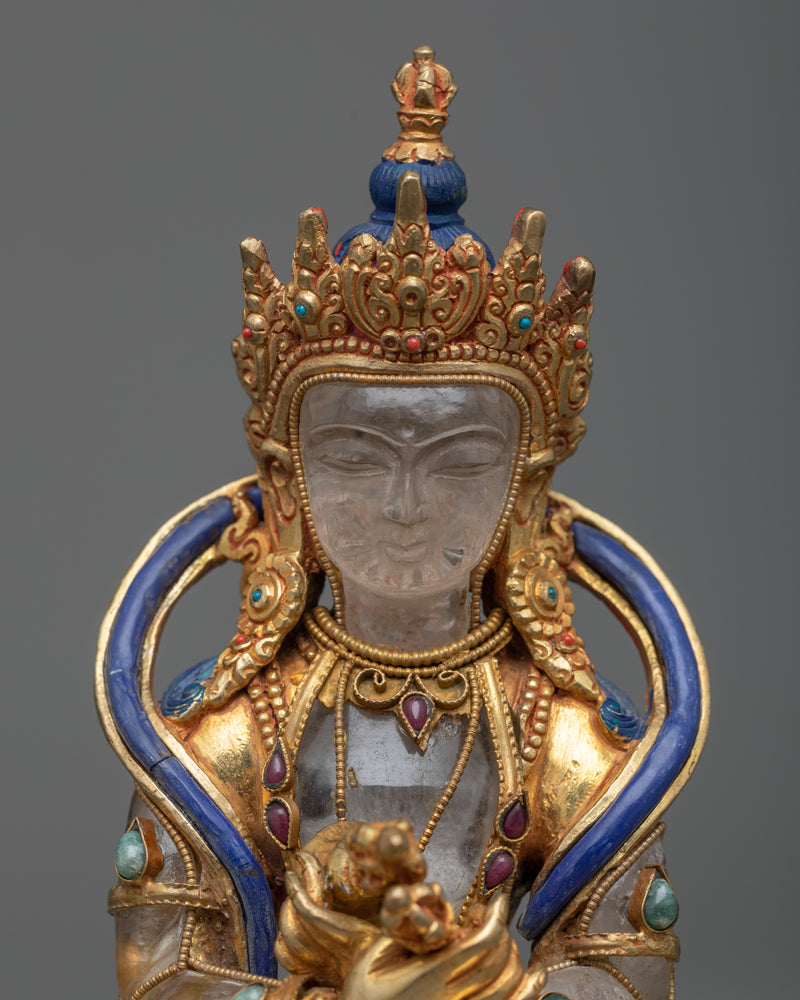 Vajradhara Crystal and Copper Statue | Unveil the Ethereal Essence