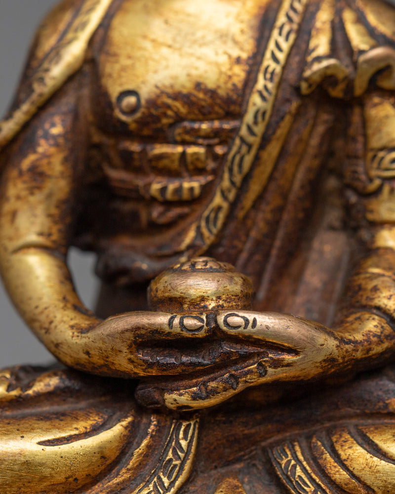 Journey into Eternal Bliss with Amitabh Buddha | Antique Finished Sculpture