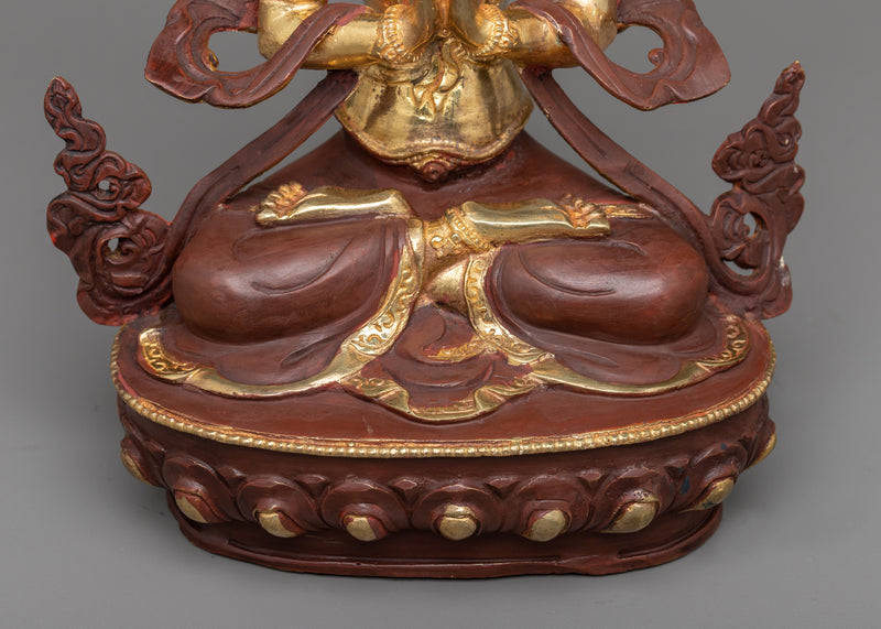 Gold Gilded Chenrezi Statue | Immerse in Boundless Love