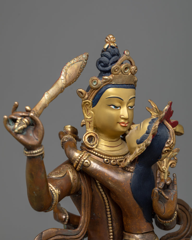 manjushri-with-consort-statue