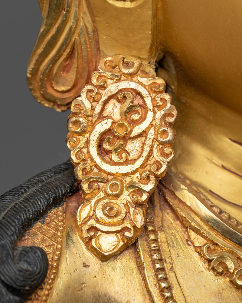 Manjushri 18.5 Inches Statue | 24k Gold Gilded Fine Art