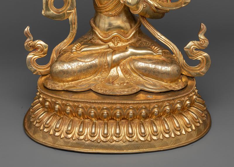 Manjushri 18.5 Inches Statue | 24k Gold Gilded Fine Art