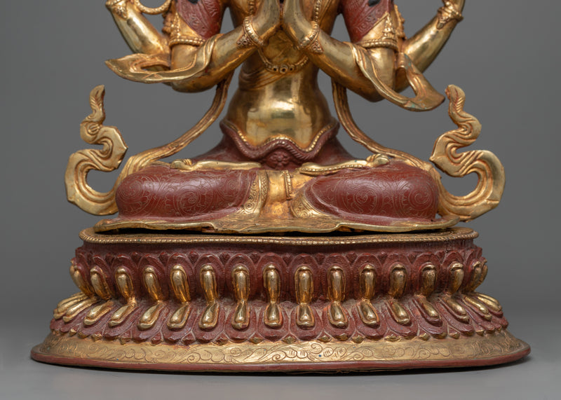 Bodhisattva Chenrezig Idol | Handmade Statue of Compassionate Deity of Buddhism