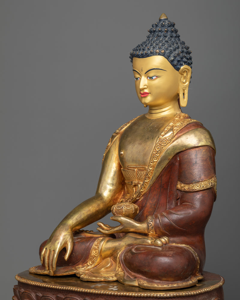 Buddha Shakyamuni Copper Statue | Handmade in Traditional Nepali Art