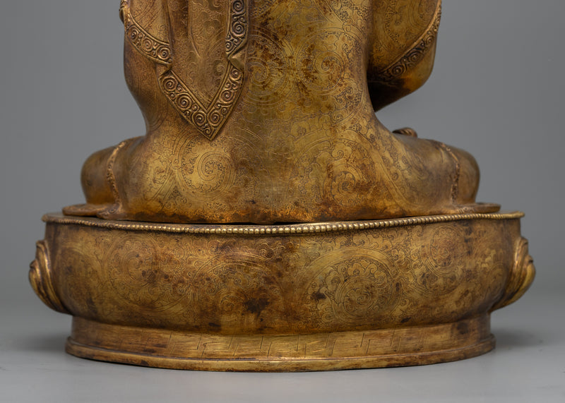 Amitabha Buddha Antique Finish Statue | Handmade Buddha of Infinite Light Sculpture