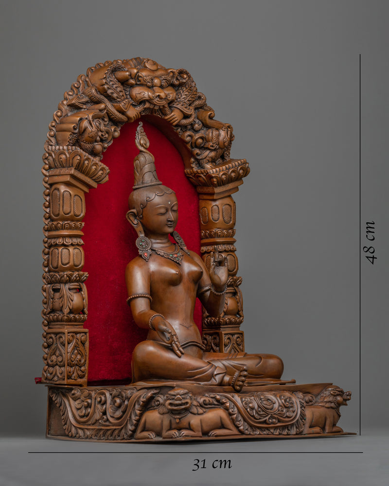 Green Tara on Throne Statue