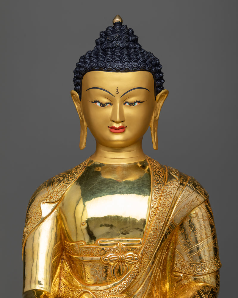 Shakyamuni Buddha 60cm Height Statue | Meditative Buddha Sculpture | 24k Gold Gilded