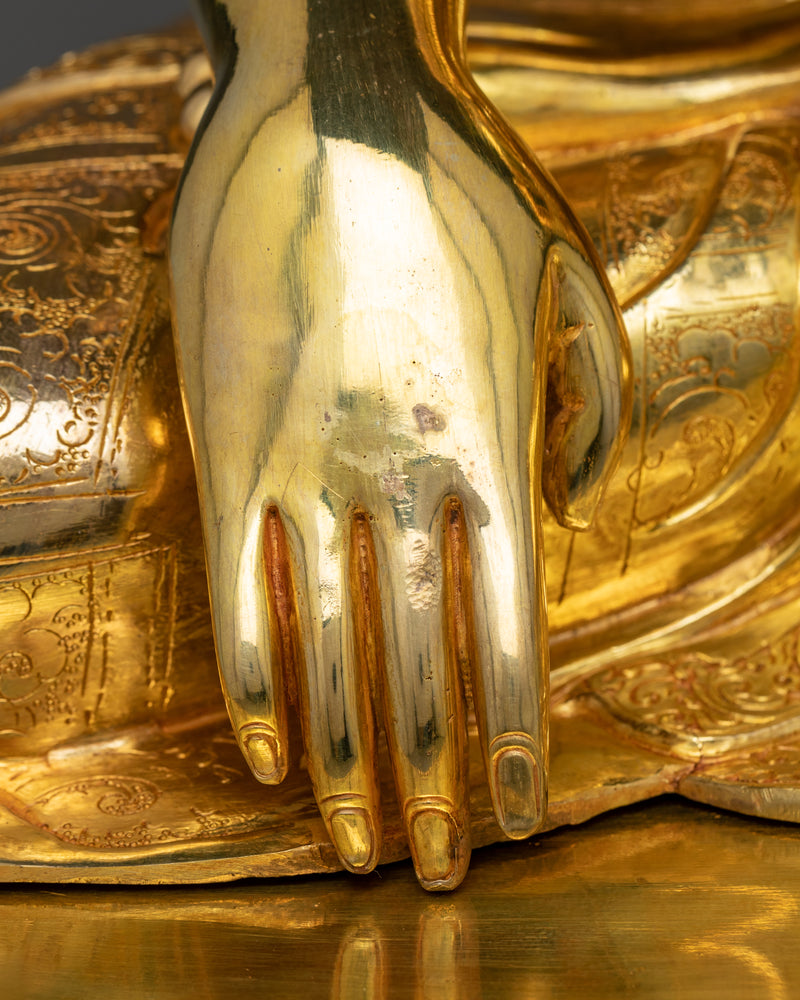 Shakyamuni Buddha 60cm Height Statue | Meditative Buddha Sculpture | 24k Gold Gilded