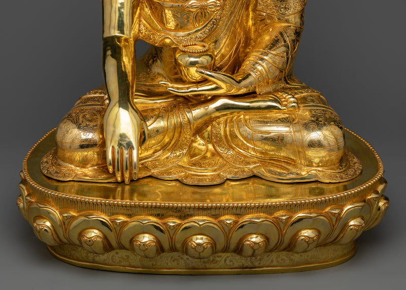 Shakyamuni Buddha 60cm Height Statue | Meditative Buddha Sculpture | 24k Gold Gilded