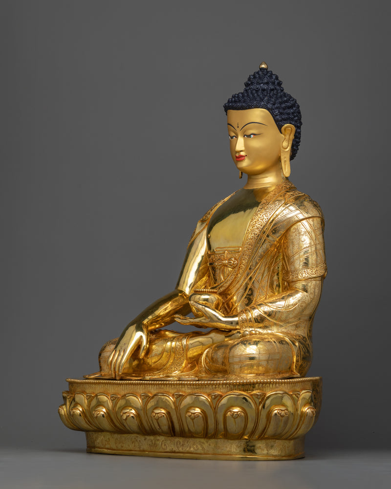 Shakyamuni Buddha 60cm Height Statue | Meditative Buddha Sculpture | 24k Gold Gilded