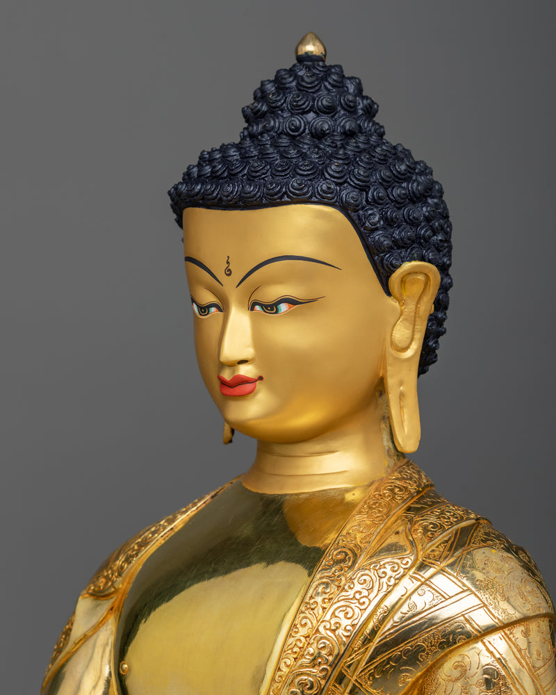 Shakyamuni Buddha 60cm Height Statue | Meditative Buddha Sculpture | 24k Gold Gilded