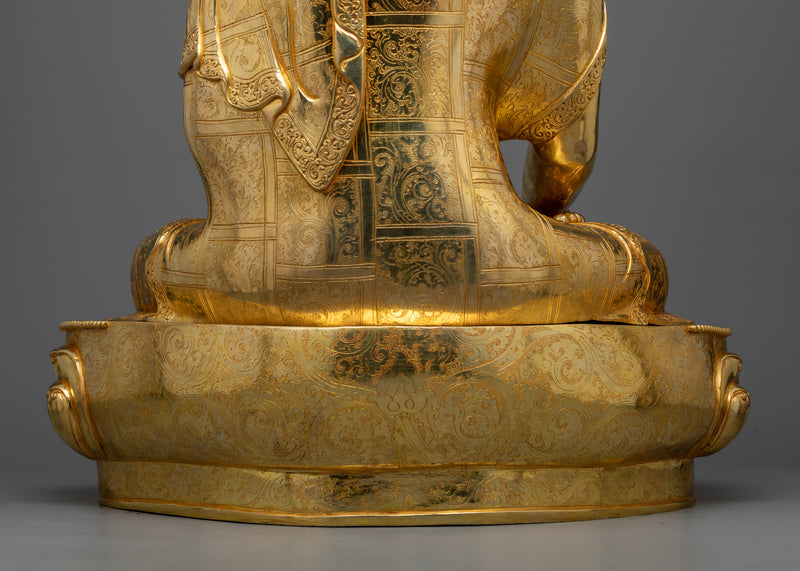 Shakyamuni Buddha 60cm Height Statue | Meditative Buddha Sculpture | 24k Gold Gilded