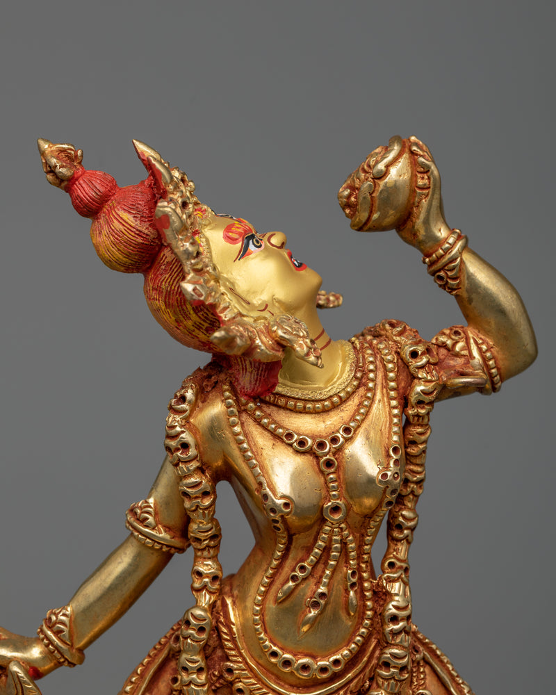 Dakini Vajrayogini Gold Statue | Deity of associated with Triumph over Ignorance