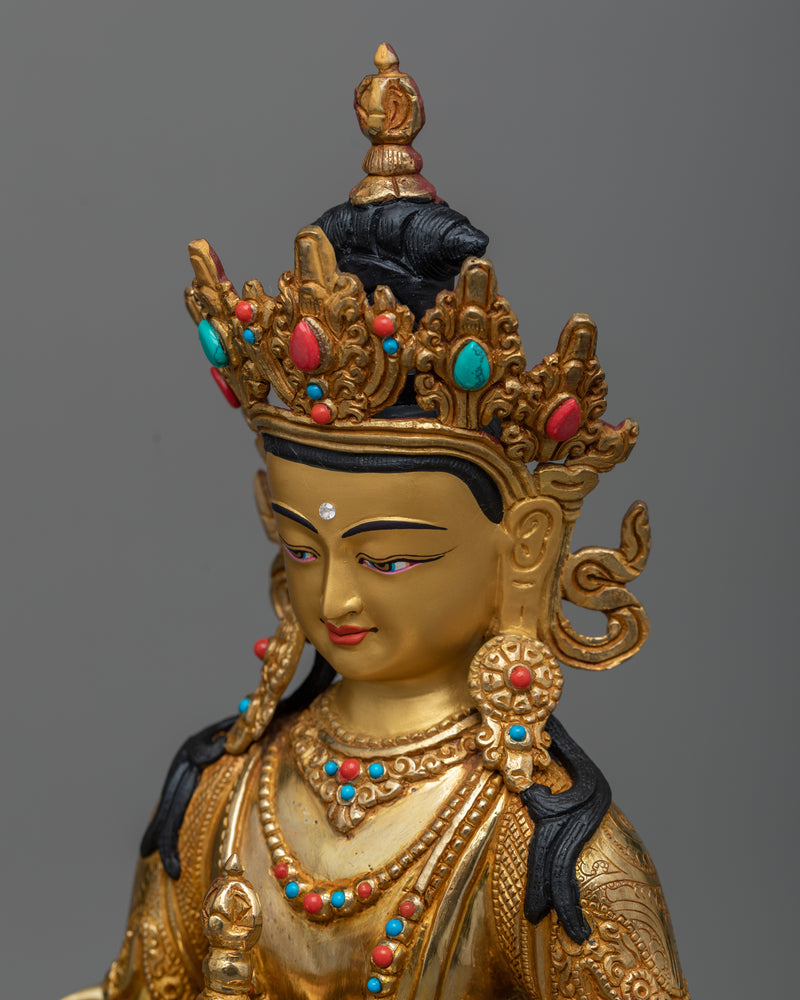 Vajrasattva Statue for Shrine Decor | 24k Gold Gilded artwork