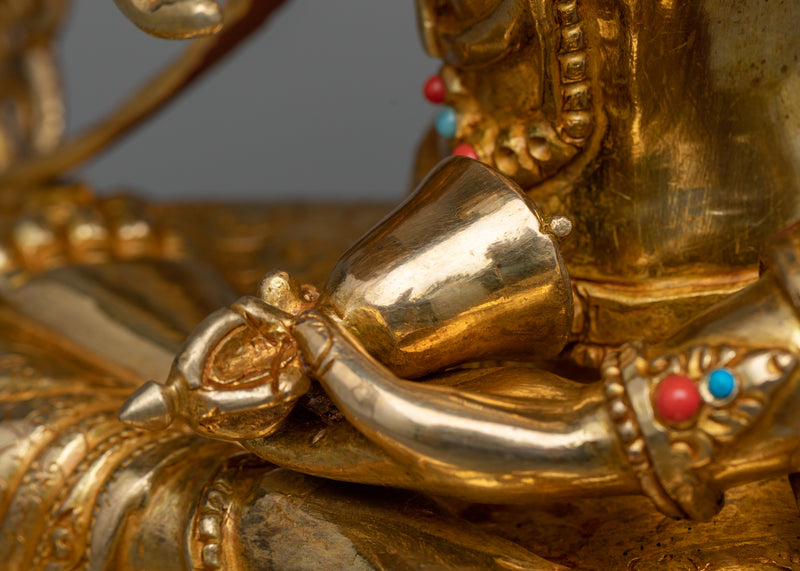 Vajrasattva Statue for Shrine Decor | 24k Gold Gilded artwork