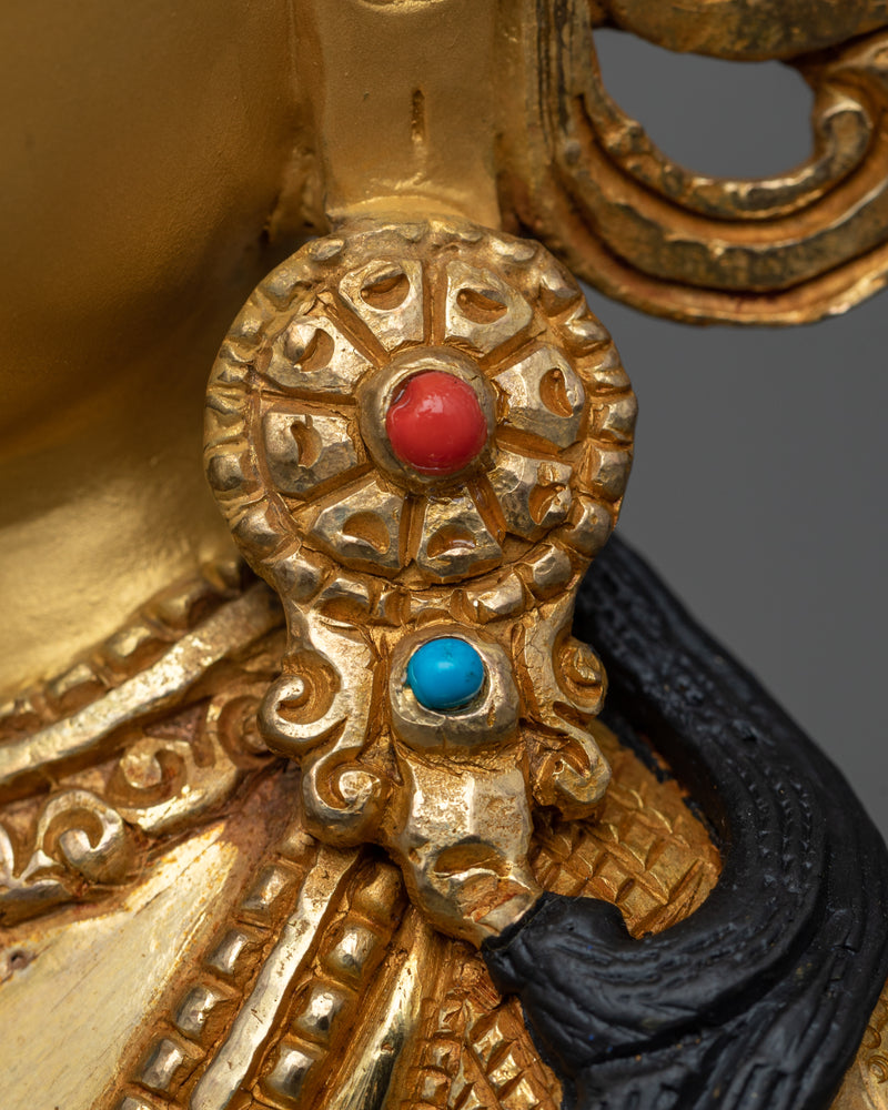 Vajrasattva Statue for Shrine Decor | 24k Gold Gilded artwork