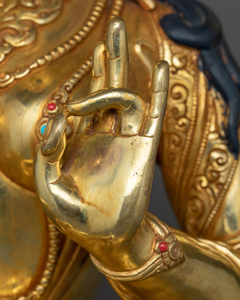 Green Tara Golden Statue | Emanation of Swift Compassion