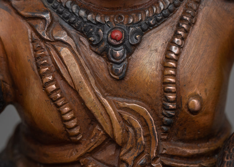 Oxidized Elegance: Zambala Sculpture | The Keeper of Abundance