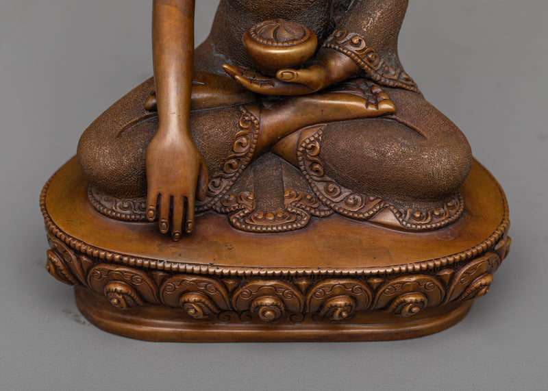 The Seated Shakyamuni Buddha Statue | Nepalese Oxidized Artwork