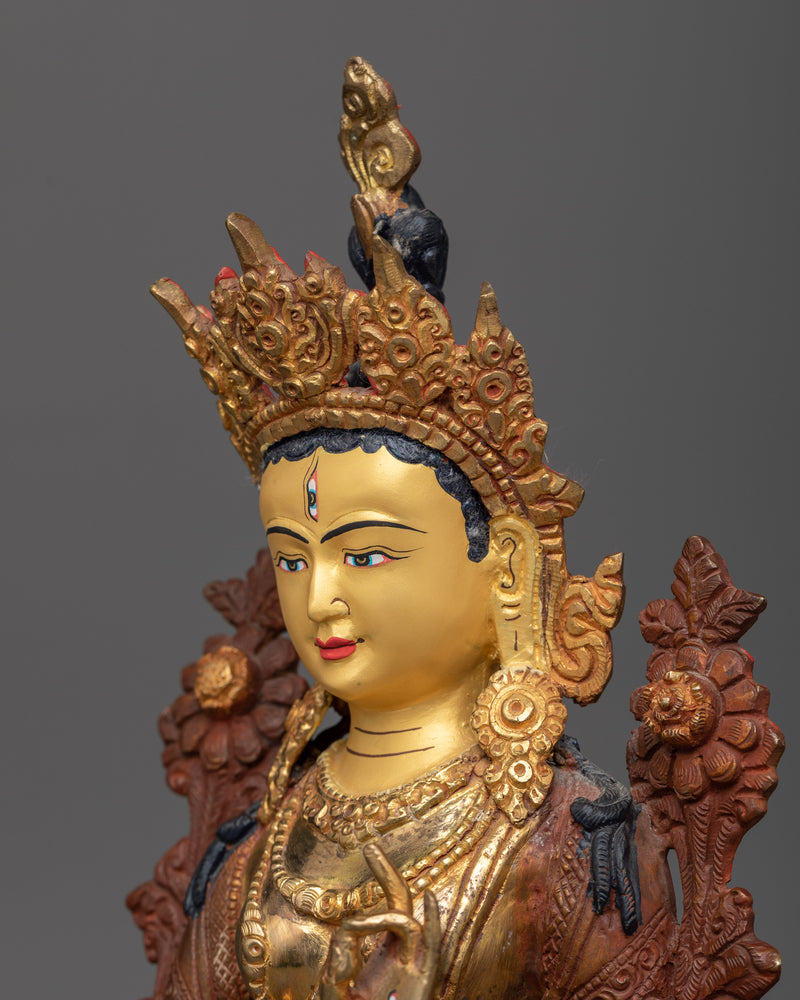 Golden White Tara Statue | The Deity of Compassion and Longevity