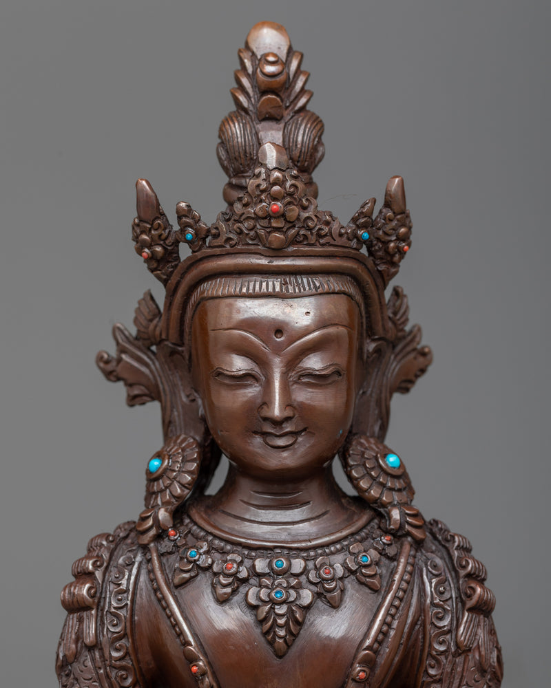 Handcrafted Amitayus Aparamita Statue | Traditionally Made in Nepal