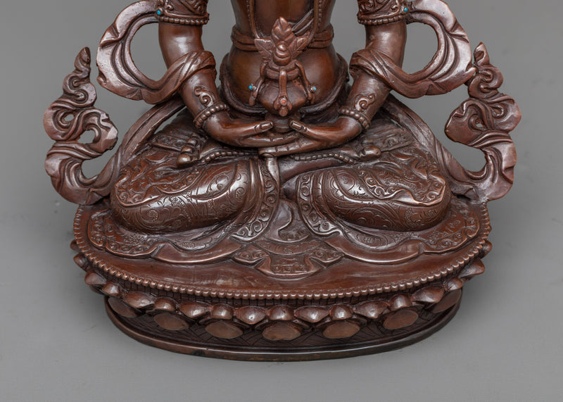 Handcrafted Amitayus Aparamita Statue | Traditionally Made in Nepal