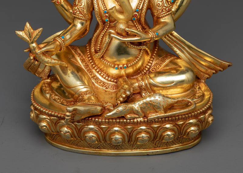 The Ganesha Sculpture | 24K Gold Gilded Statue from Nepal