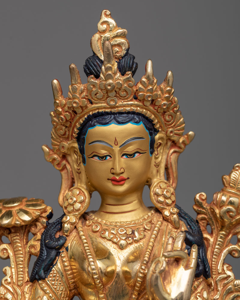 green mantra tara statue