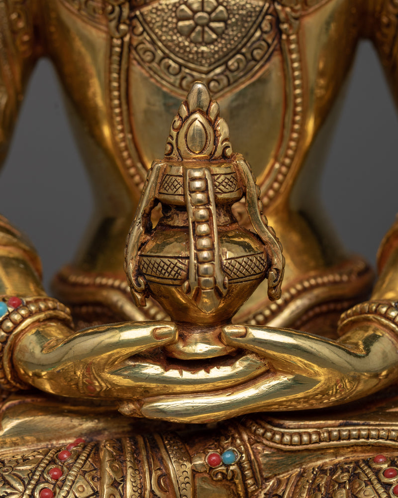 Amitayus-Aparamita Sculpture | Dual Essence of Longevity & Wisdom