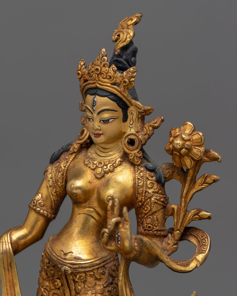 Standing White Tara Sculpture | Dance of Compassion