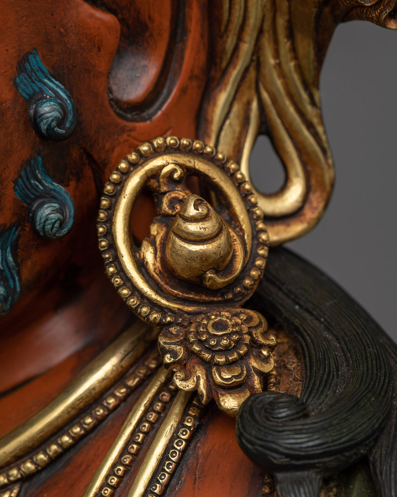 Zambala Statue: Prosperity's Living Embodiment | Painted Nepalese Sculpture