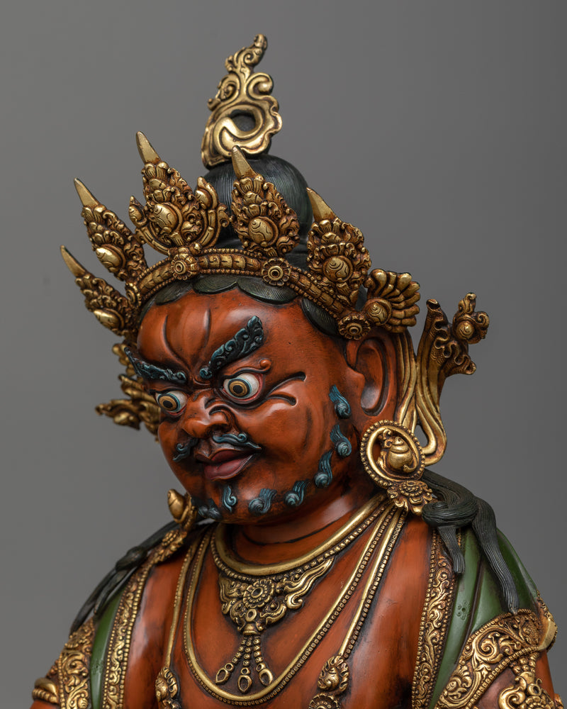 Zambala Statue: Prosperity's Living Embodiment | Painted Nepalese Sculpture