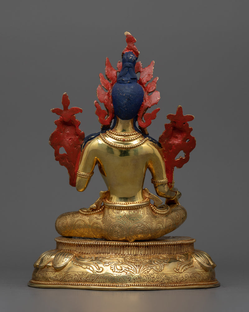 Green Tara Golden Statue | The Enlightened Savior