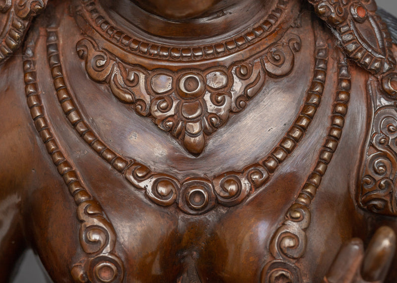 Ārya Tārā Oxidized Copper Sculpture | Embodiment of Liberation