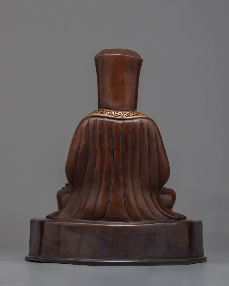 Gampopa Statuette | The Guiding Sage | Oxidized Copper Sculpture