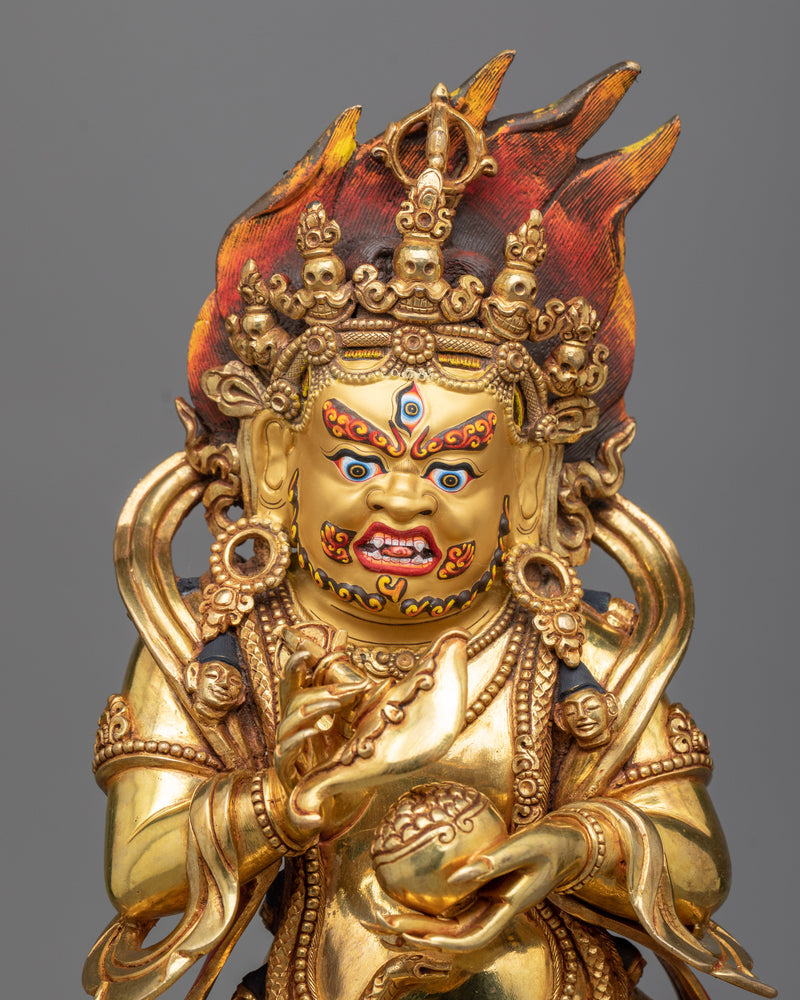 Mahakala of Sakya Tradition | Sakya Mahakala 24K Gold Gilded Statue