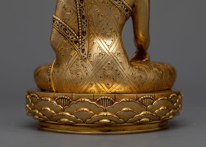 Luminous Gold Buddha Statue | 24k Gold Gilded Sculpture