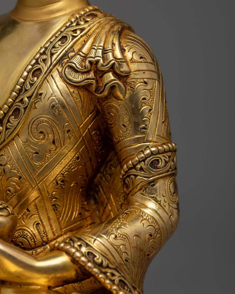 Luminous Gold Buddha Statue | 24k Gold Gilded Sculpture