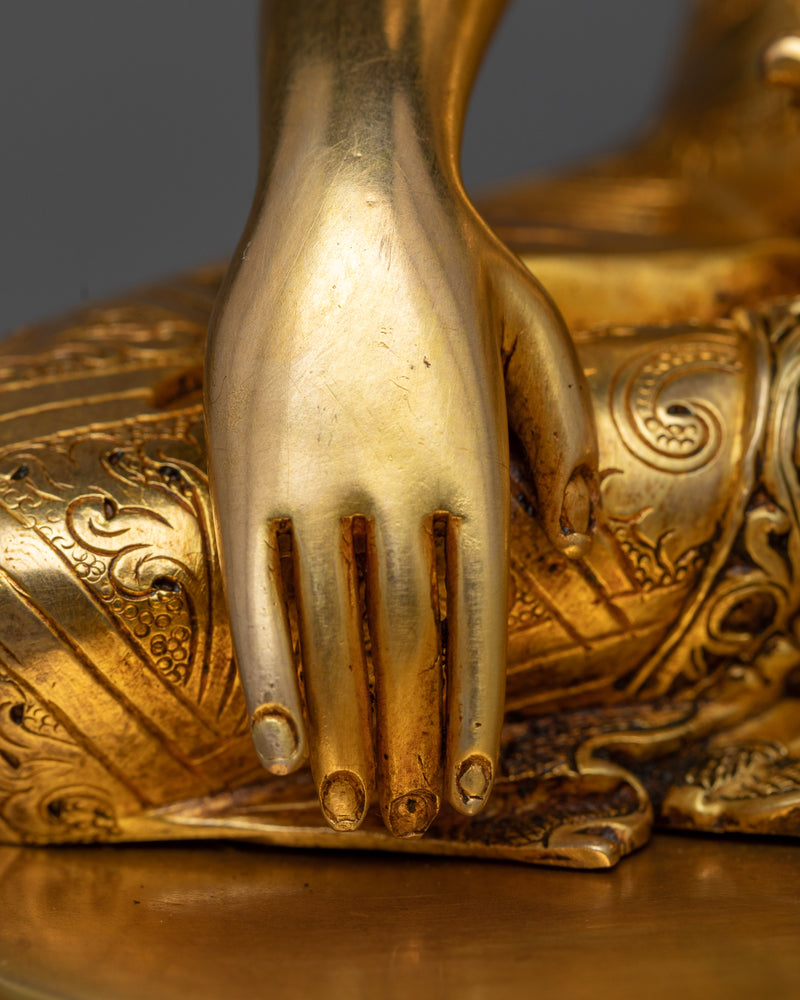 Luminous Gold Buddha Statue | 24k Gold Gilded Sculpture