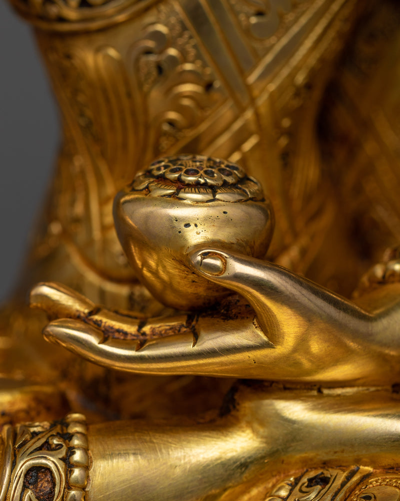 Luminous Gold Buddha Statue | 24k Gold Gilded Sculpture